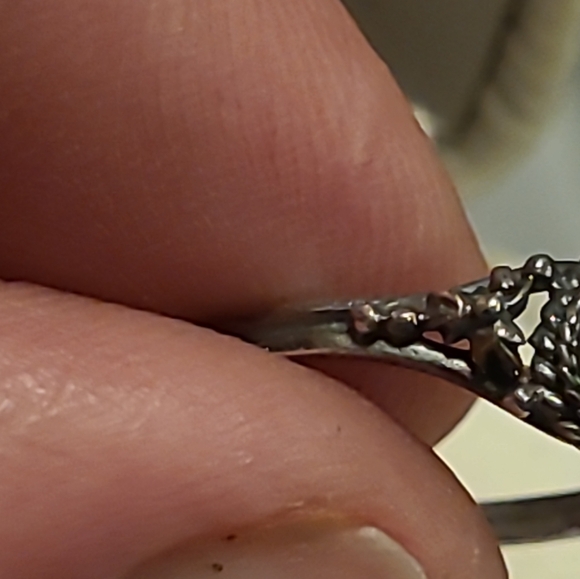 Vintage Sterling Silver Teardrop Malachite Ring Signed 925 Size 8 - Picture 6 of 14